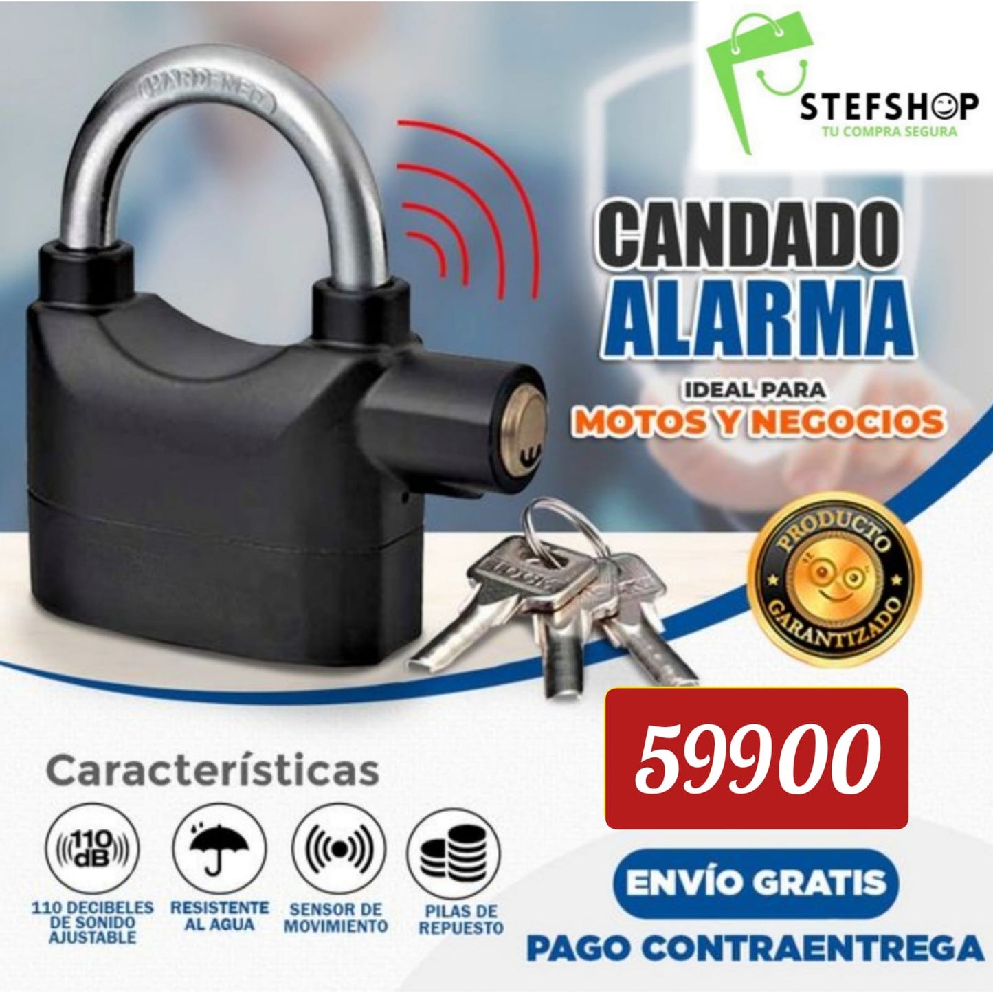 Candado con alarma incorporada (Alta seguridad)