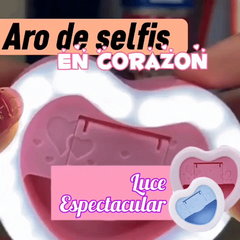 Aro de luz para celular en corazón